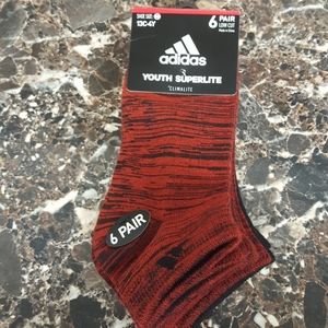 *3/$30* NWT Adidas no show socks 6 pack 13c-4y
